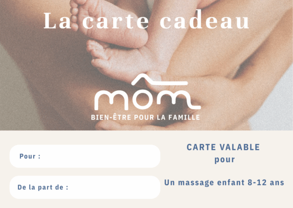 Carte cadeau massage enfant 8 - 12 ans